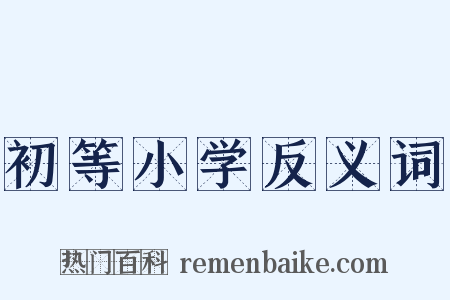 初等小学反义词是什么意思的图片